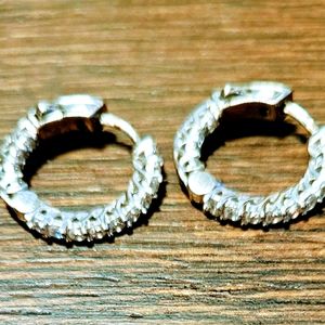 Silver Inside Out CZ Earrings